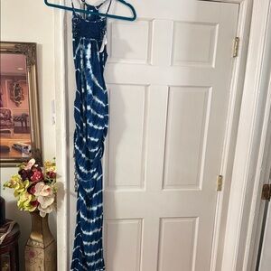 Jessica Simpson Navy and White Tie-Dye Maxi Dress  $30